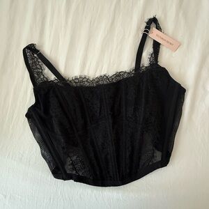 NWT Victoria's Secret Black Lace Corset Top